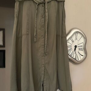 Falls Creek Khaki Button-Front A-Line Skirt